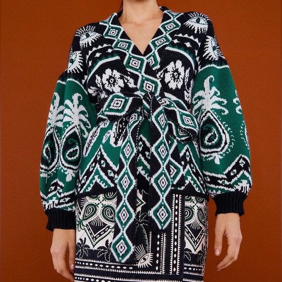 Farm Rio | NWT! Mystic Scarf Wrap Cardigan Size: Large - Picture 2 of 6